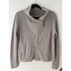 Beyond Threads Women’s XS Sweater Alpaca Wool Blend Full Zip Gray Long Sleeve